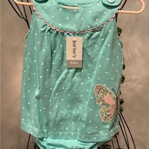 Carter's Teal Polka Dot Baby Romper